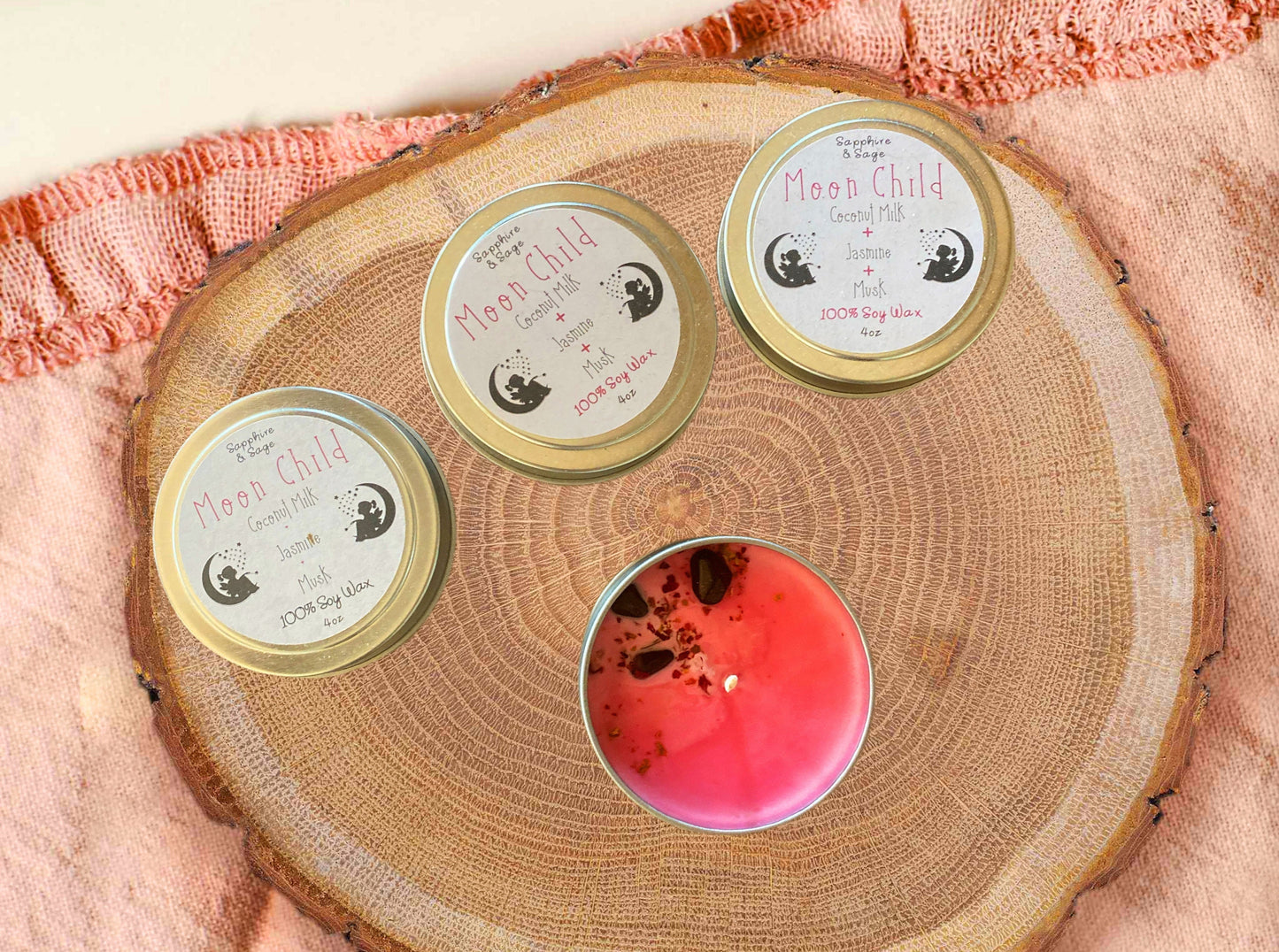 Moon Child Coconut Milk Jasmine 100% Soy Wax Candle